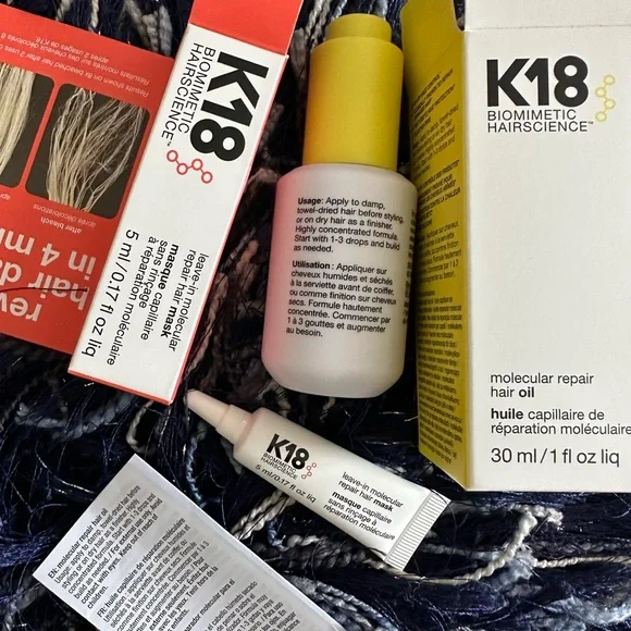 K18 Leave-in repair Mask & K18 molecular repair hair oil